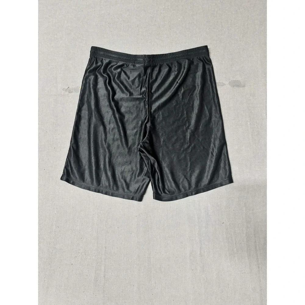 Nike Men M Vintage Shiny Athletic Shorts Nylon Black Made in USA No Elastic